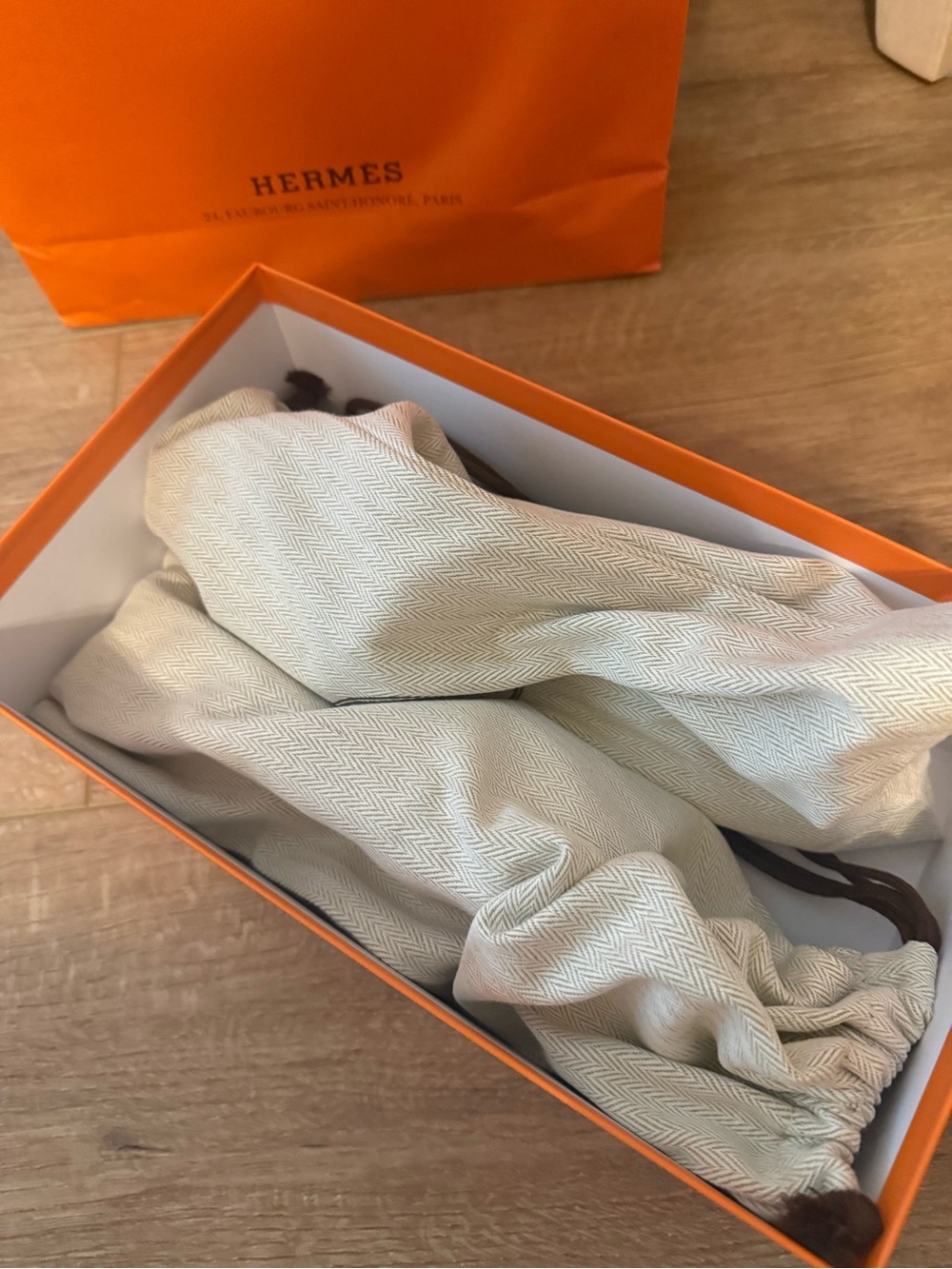 Hermes White Oran Slide Sandals - Women View 4